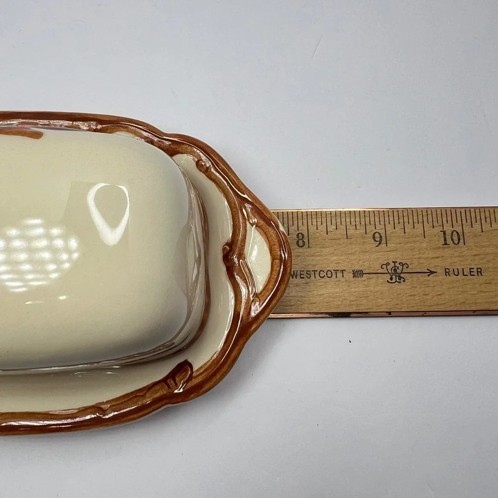 Franciscan Apple Butter Dish with Lid 1949-1953 Vintage Hand Painted USA Made